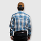 Men's Snap Plaid Shirt (Teal) - I30D02-39