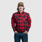 Men's Flannel Snap Shirt - I36V00-76 (Black/Red)