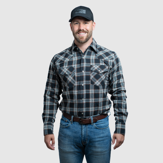 Men's Flannel Snap Shirt - I36V00-36 (Stone)