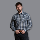 Men's Snap Plaid Shirt (Sage) - I30D02-56