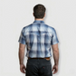 Men's Short-Sleeve Snap Plaid Shirt (Sky Blue) - I30E00-61