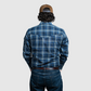 Men's Snap Plaid Shirt (Dark Royal) - I30D02-51