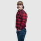 Men's Flannel Snap Shirt - I36V00-76 (Black/Red)