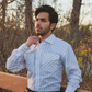 Men's Western Stripe Shirt (White) - I30D01-02