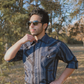 Men's Western Stripe Shirt (Teal) - I30D01-39