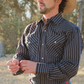 Men's Western Stripe Shirt (Charcoal) - I30D01-57