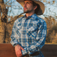 Men's Snap Plaid Shirt (Natural) - I30D02-09