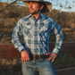 Men's Snap Plaid Shirt (Natural) - I30D02-09