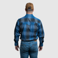 Men's Snap Plaid Shirt (Blue) - I30D02-41